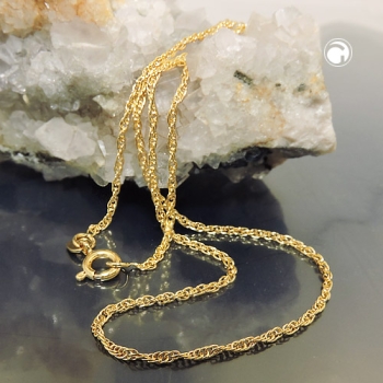 Kette 1,6mm Doppelanker gedreht Kordelkette 9Kt GOLD 42cm