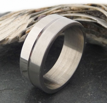 Preview: Ring Edelstahl mit Nut