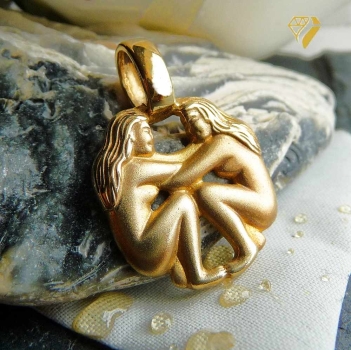 Anhänger Sternzeichen 17,6mm Zwillinge 14Kt 585 GOLD