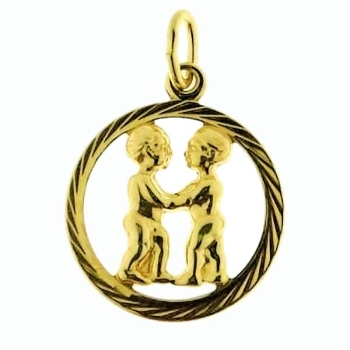 Anhänger Sternzeichen 18mm Zwillinge 14Kt 585 GOLD
