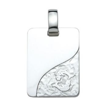 Anhänger Gravurplatte 13x18mm Sternzeichen Fische 925 Silber