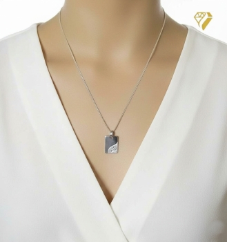 Preview: Anhänger Gravurplatte 13x18mm Sternzeichen Krebs 925 Silber