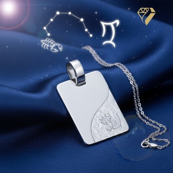 Preview: Anhänger Gravurplatte 13x18mm Skorpion 925 Silber