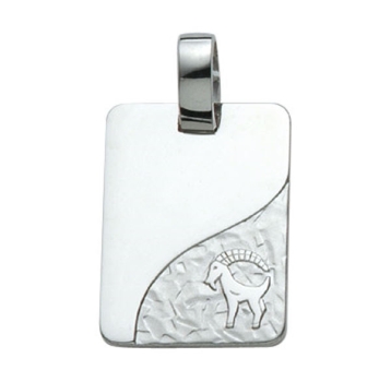 Anhänger Gravurplatte 13x18mm Steinbock 925 Silber