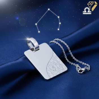 Preview: Anhänger Gravurplatte 13x18mm Waage 925 Silber