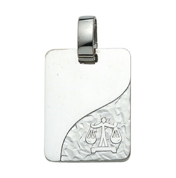 Anhänger Gravurplatte 13x18mm Waage 925 Silber