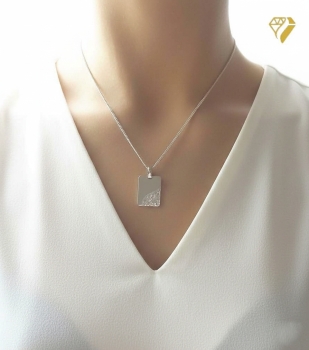 Preview: Anhänger Gravurplatte 13x18mm Sternzeichen Wassermann 925 Silber