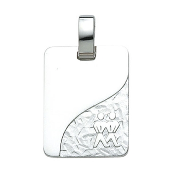 Anhänger Gravurplatte 13x18mm Sternzeichen Zwilling 925 Silber