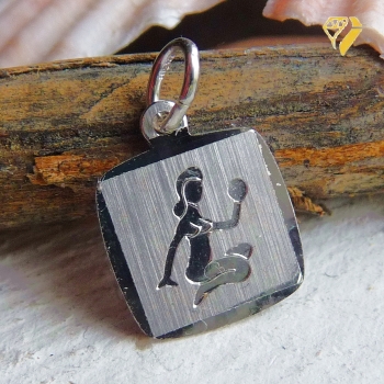 Anhänger Sternzeichen Jungfrau eckig 11x11mm Silber 925