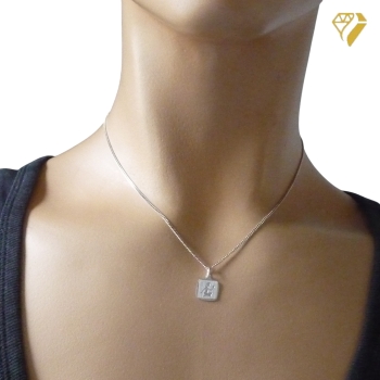 Anhänger Sternzeichen Jungfrau eckig 11x11mm Silber 925