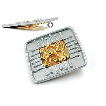 Anhänger Quadrat silber gold