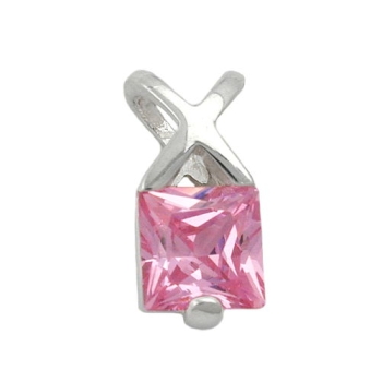 Anhänger 13x6mm Zirkonia pink Silber 925