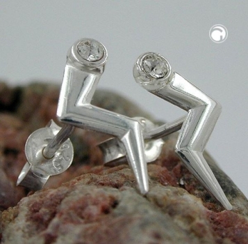 Ohrstecker Blitz Zirkonia 925 Silber