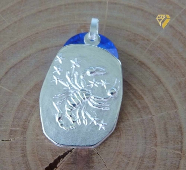 Preview: Anhänger Sternzeichen Skorpion Relief 18x23mm Silber 925