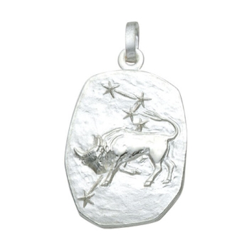 Anhänger Sternzeichen Stier Relief 18x23mm Silber 925