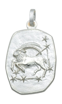 Anhänger Sternzeichen Steinbock Relief 18x23mm Silber 925