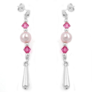 Stecker Hänger rosa Kegel Silber 925