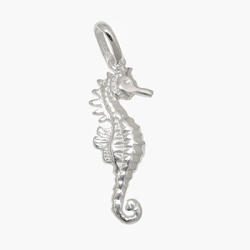 Anhänger 21x7mm Seepferdchen glänzend Silber 925