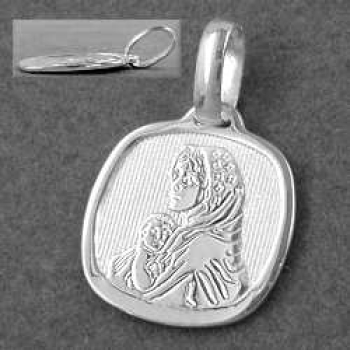 Anhänger 16x15mm Maria mit Jesuskind glänzend Silber 925