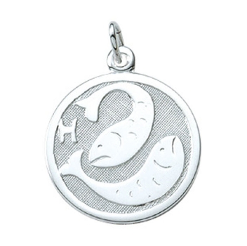 Anhänger Sternzeichen Fisch rund 16mm Silber 925