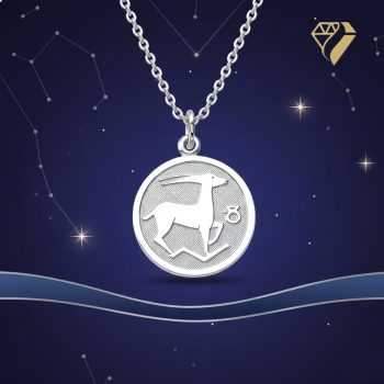 Preview: Anhänger Sternzeichen Steinbock rund 16mm Silber 925