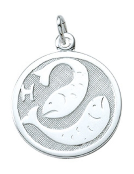 Anhänger Sternzeichen Fisch rund 16mm Silber 925