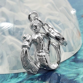 Anhänger 16x12mm Charm Wassermann glänzend rhodiniert Silber 925