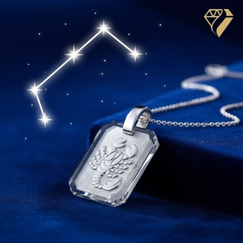 Preview: Anhänger Sternzeichen Skorpion eckig 12x15mm Silber 925