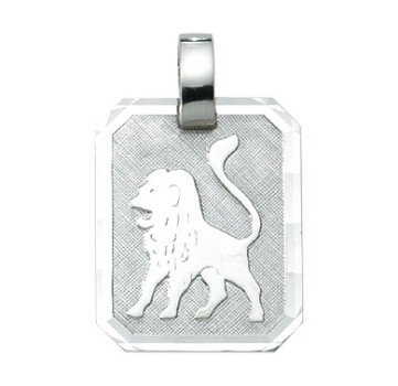 Anhänger Sternzeichen Löwe eckig 16x19mm Silber 925