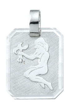 Anhänger Sternzeichen Jungfrau eckig 16x19mm Silber 925