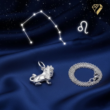 Preview: Anhänger Sternzeichen Löwe plastisch 22x17mm Silber 925