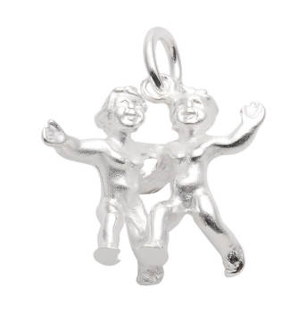 Anhänger Sternzeichen Zwilling plastisch 22x17mm Silber 925