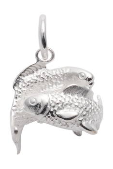 Anhänger Sternzeichen Fisch plastisch 20x17mm Silber 925