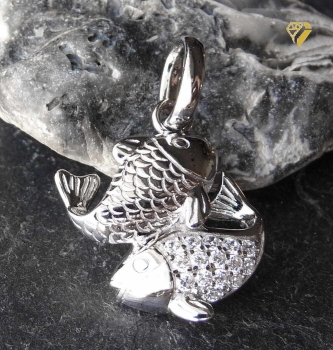 Anhänger Sternzeichen Fische 925 Silber Zirkonia
