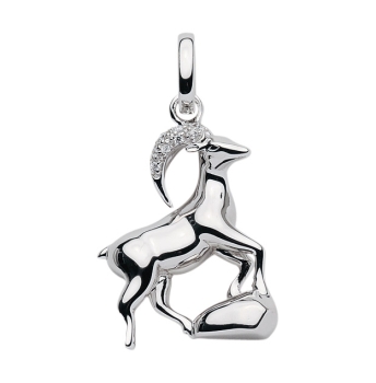 Anhänger 18x20mm Sternzeichen Steinbock 925 Silber Zirkonia