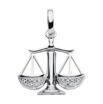 Anhänger 18x20mm Sternzeichen Waage 925 Silber Zirkonia