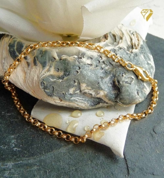 Armband Ankerkette 2,2mm rund Erbskette vergoldet Silber 925 17-19cm