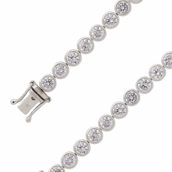Collier mit Zirkonia 5mm 925 Silber 45cm