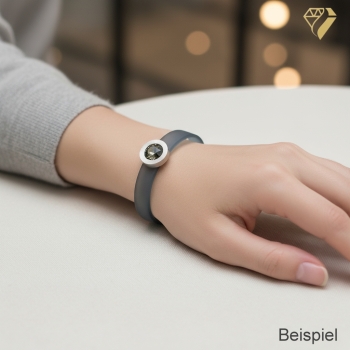 Armband PVC Farben und Stein Edelstahl mit Kristall nach Wahl