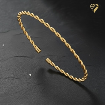 Preview: Armspange 3mm Kordel 925 Silber vergoldet