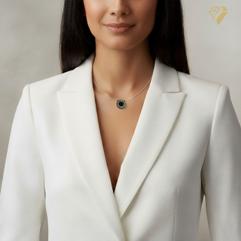 Anhänger Edelstahl black 22mm mit Kristall Elements nach Wahl