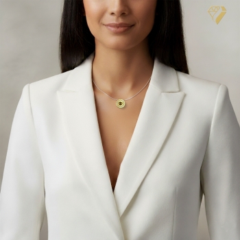 Anhänger Edelstahl vergoldet 22mm mit Kristall Elements nach Wahl