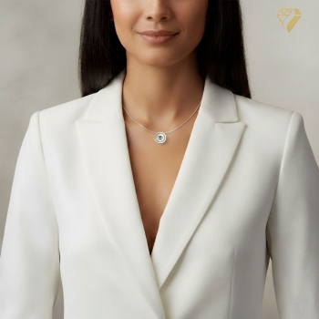 Anhänger Edelstahl 22mm mit Kristall Elements nach Wahl