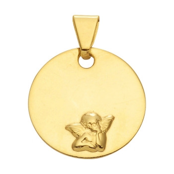 Anhänger Gravurplatte Amor 12mm 8Kt 333 Gold