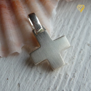 Anhänger Kreuz mattiert 11x11mm Silber 925