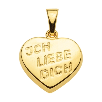 Anhänger 14x11mm Herz - ICH LIEBE DICH - 8Kt 333 GOLD