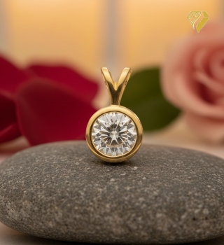 Anhänger 6mm Zirkonia 8Kt 333 GOLD