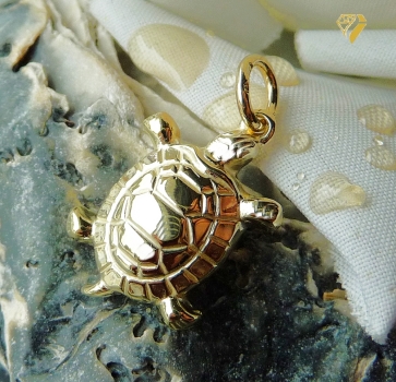 Anhänger 14,7x11,5mm Schildkröte 14 Karat 585 GOLD