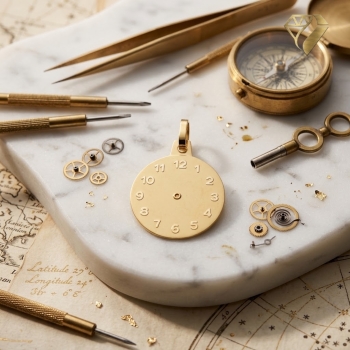 Preview: Anhänger Taufanhänger 14mm Uhr 14Kt 585 GOLD