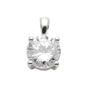 Anhänger rund 6,2mm Zirkonia Krappenfassung 925 Silber